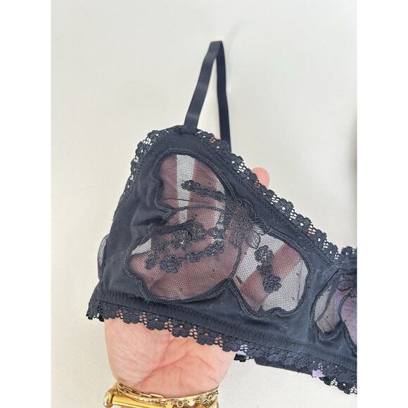 Savage X Fenty Women's A Peek Behind The Lace Bralette Black Small - Picture 3 of 6